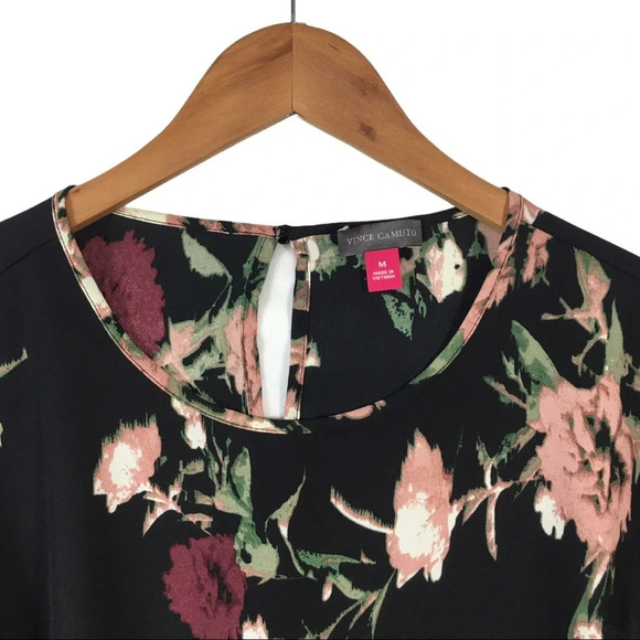 WS168 Vince Camuto Floral Flare Sleeve Blouse M - Picture 4 of 6